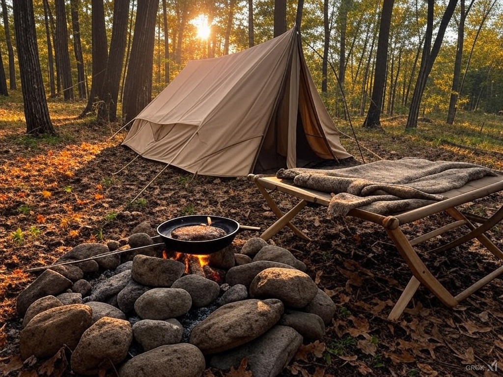 Tent and Cod and Steak