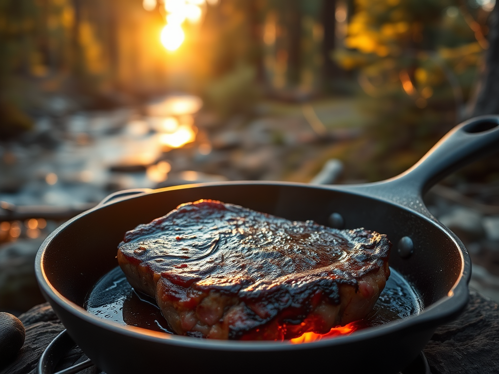 porthouse steak in a skillet