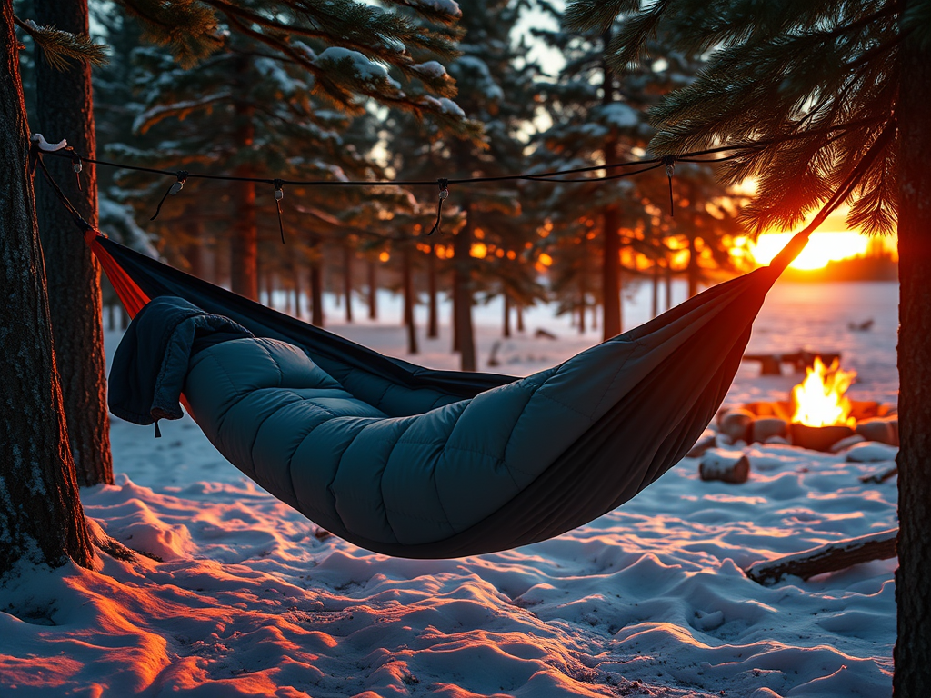 hammock camp in winter
