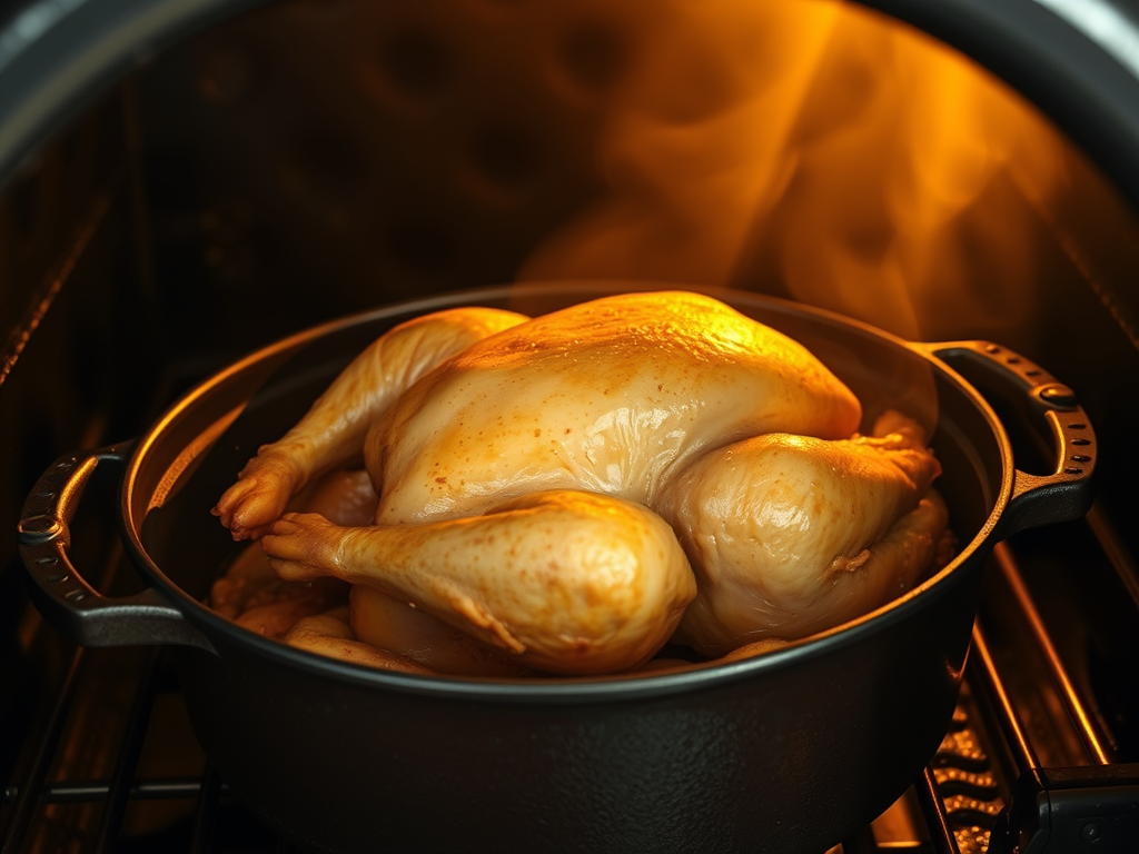 turkey in Dutch oven roasting