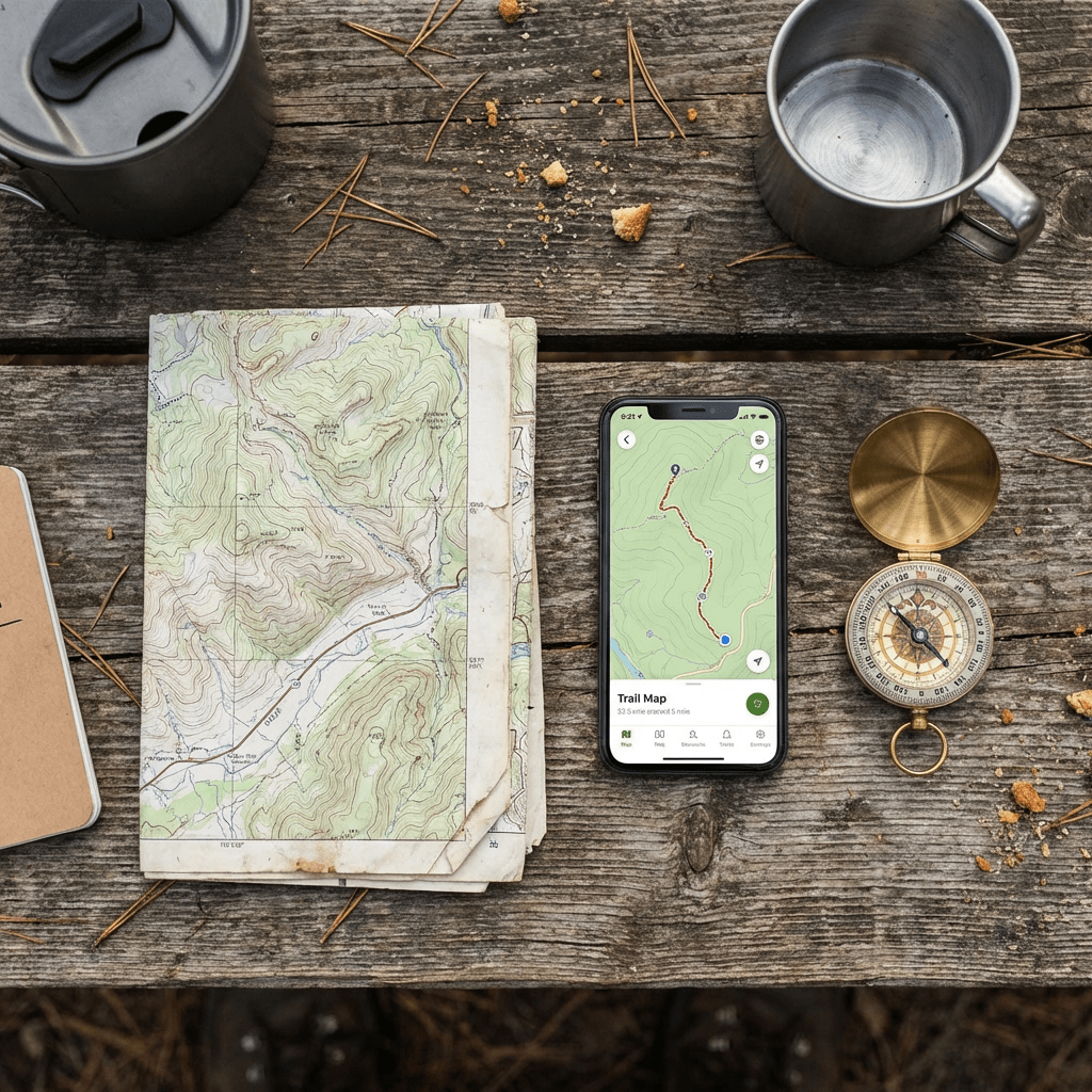 Combining Digital and Paper Maps for Safe Overlanding