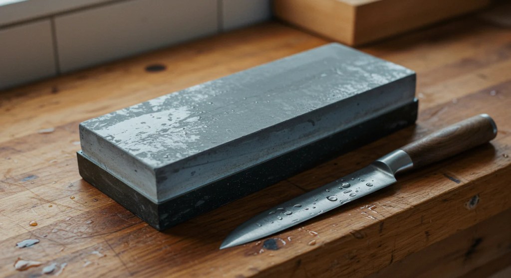 wetstone and knife