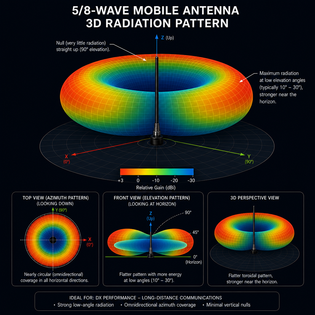 5/8-wave radiation pattern