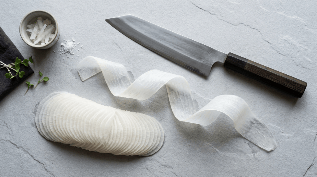 Single-Bevel Japanese Knife Skill Exercises for Home Cooks